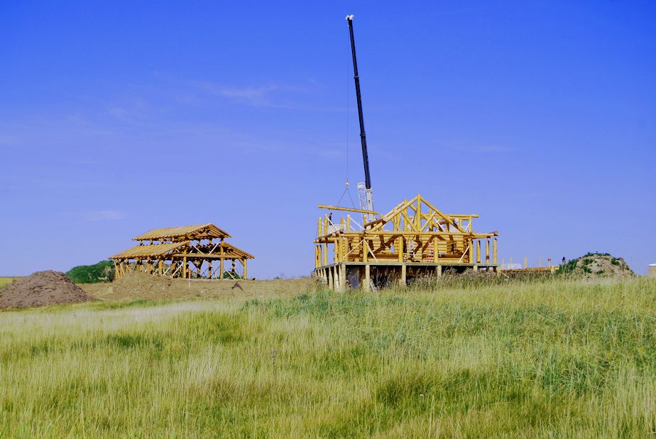 Reassembly of a Log Farm House