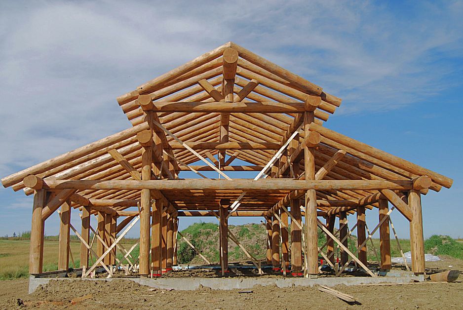 Log Home Portfolio | Log Post Barn and Log House