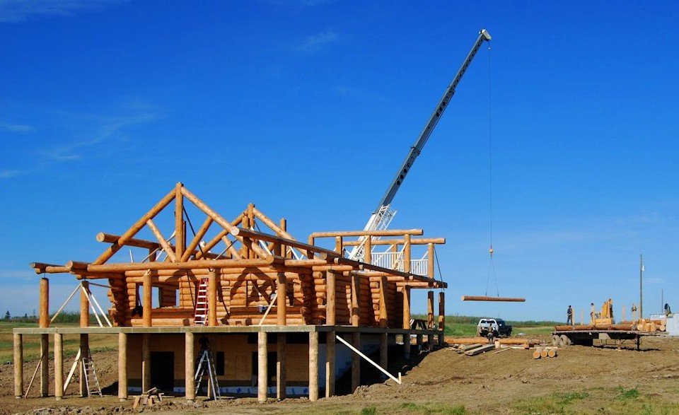 Reassembly of a Log Farm House