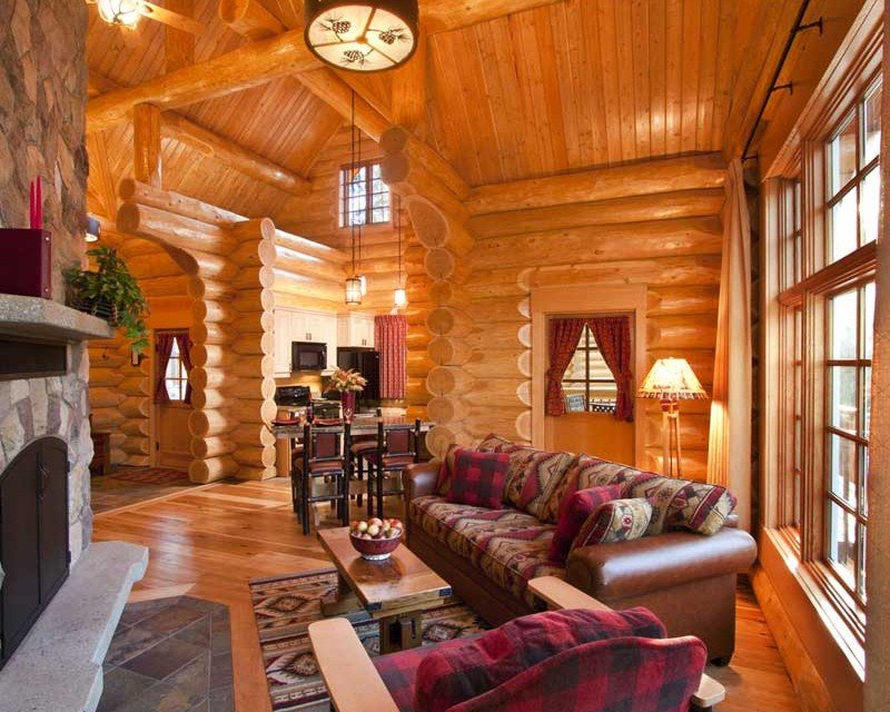 Cozy Log Cabin Interior