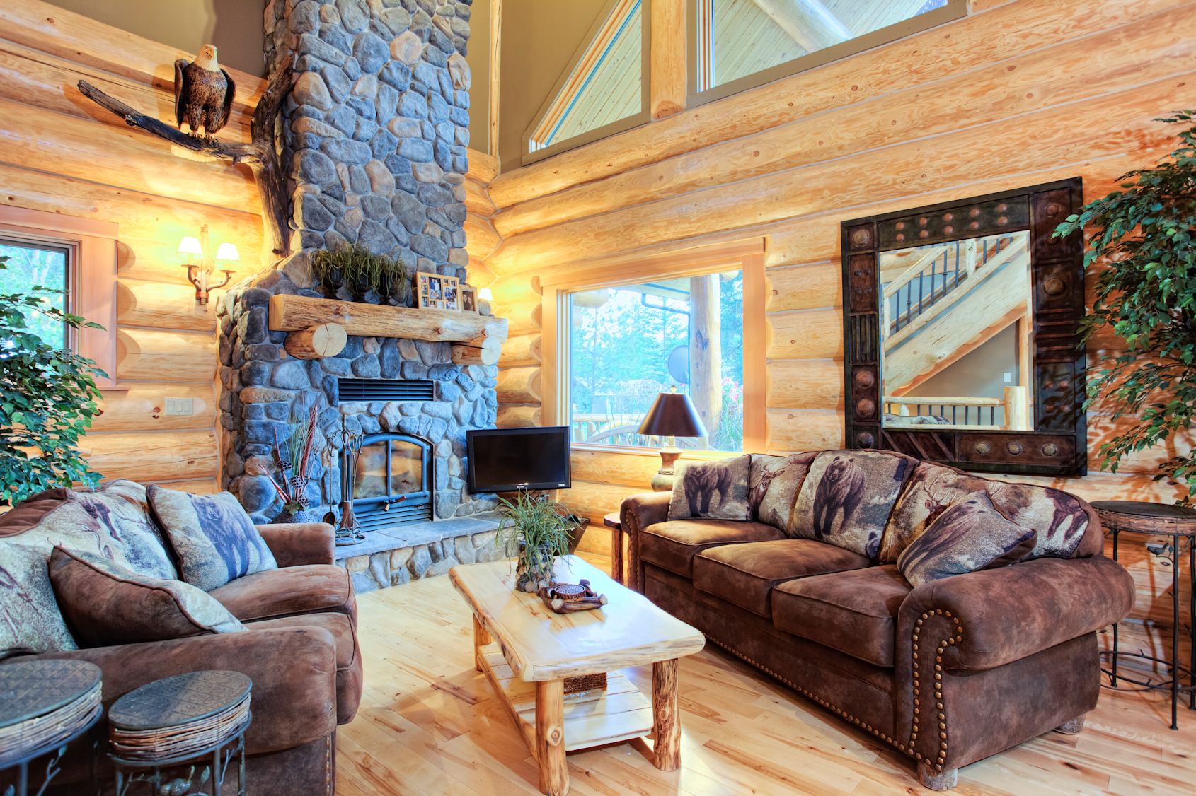 log cabin living room furniture ideas