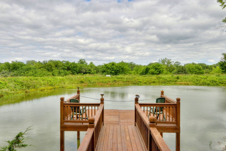 Log Home Swimming Pond 