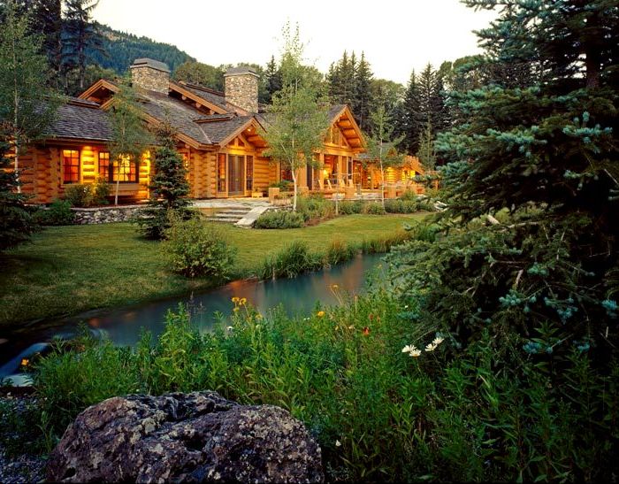 Log Home at River Flipped