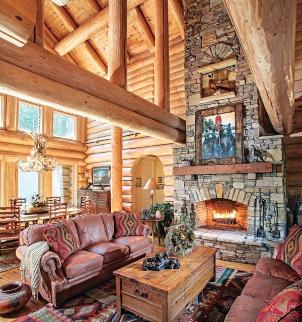 Luxury Log Living Room