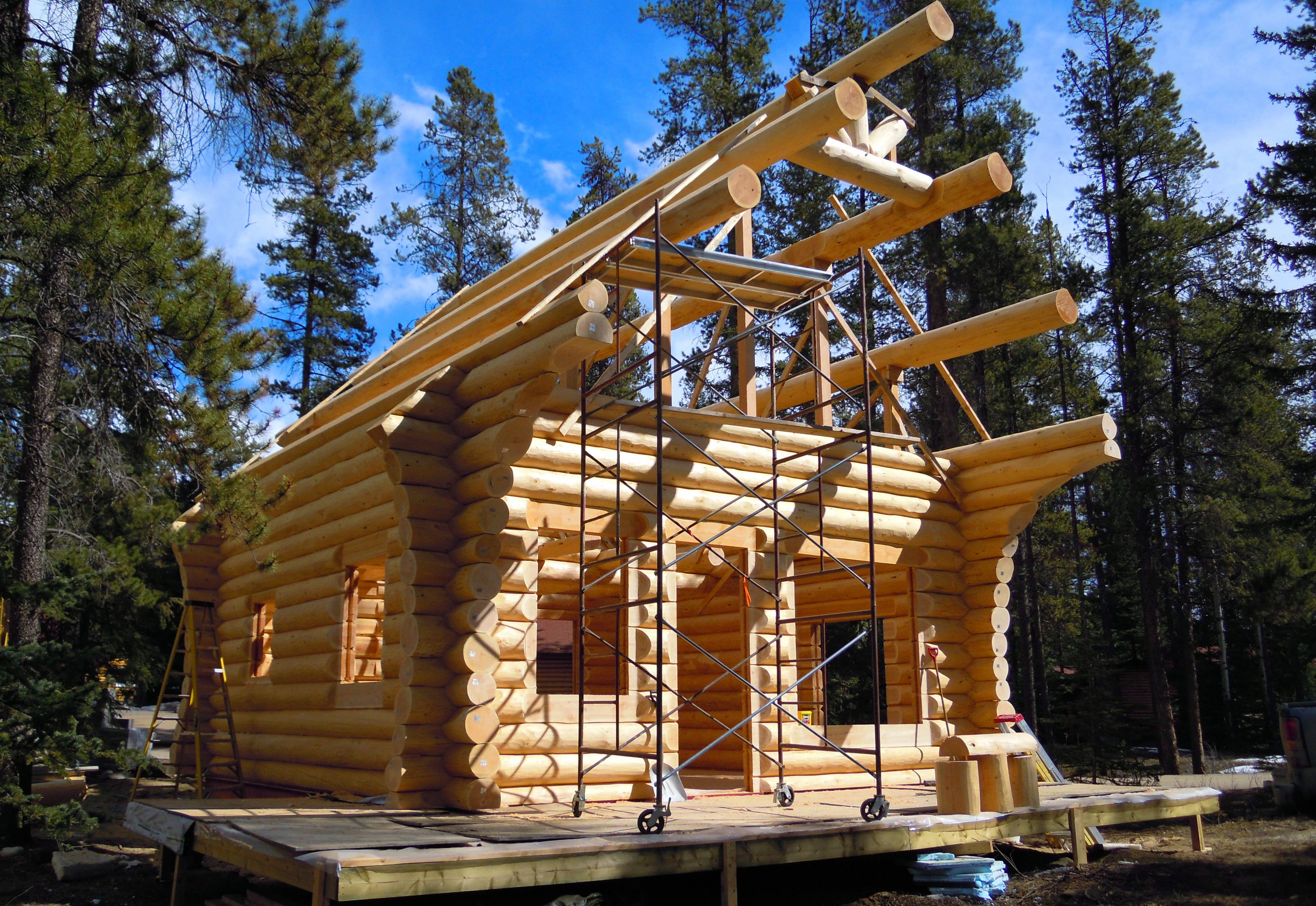 Building a Log  Cabin  North American Log  Crafters