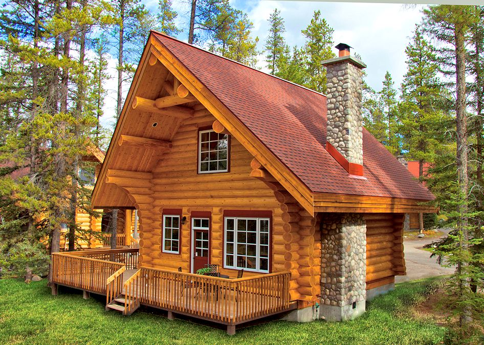 log cabin in the woods