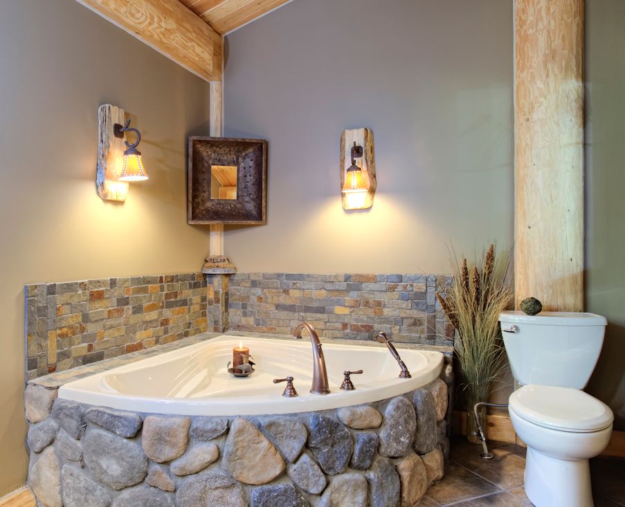 Natural Stress Relief Log Cabin Bathrooms North American